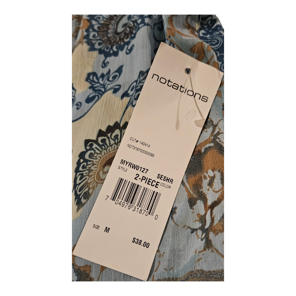 Notations Medium Blue Short Sleeve Shirt - Picture 2 of 7